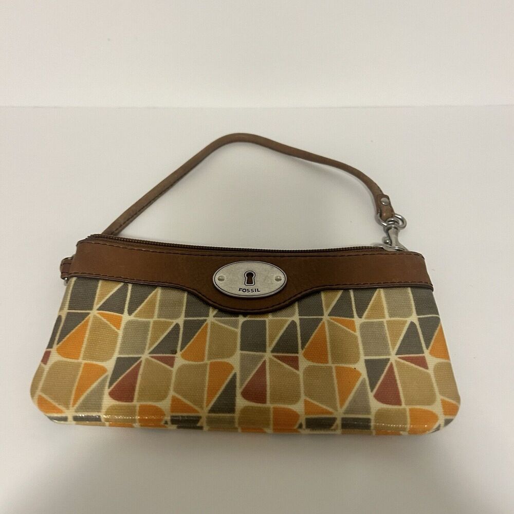 FOSSIL Wristlet "KEY-PER" in geo-metric warm color print